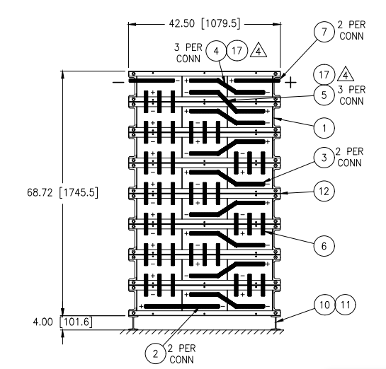 Stryten E-Series Absolyte AGP 100G33 48V 1600 Ah @ 8 Hr Rate 1-Stack 3W x 8H PTR NTL FR Low Rate Battery System