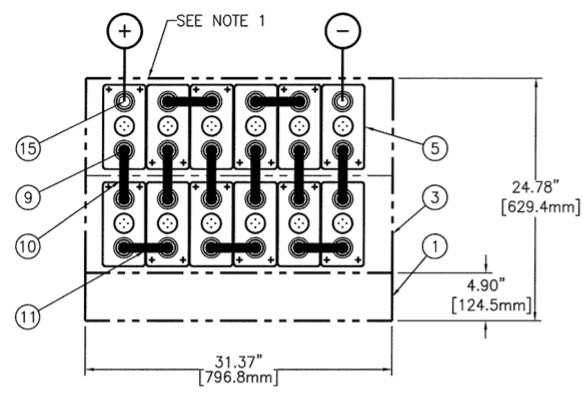 C&D msEndure II 24V 600Ah  2H x 6W PTL NTR Battery System