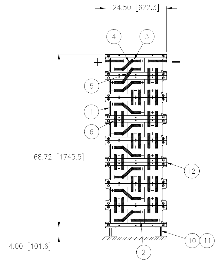 Stryten E-Series Absolyte AGP 100G17 48V 800 Ah @ 8 Hr Rate 1-Stack 3W x 8H PTL NTR FR Low Rate Battery System