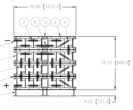 Stryten E-Series Absolyte AGP 100G13 48V 600 Ah @ 8 Hr Rate 2-Stack 3W x 4H PBL NTL FR Low Rate Battery System