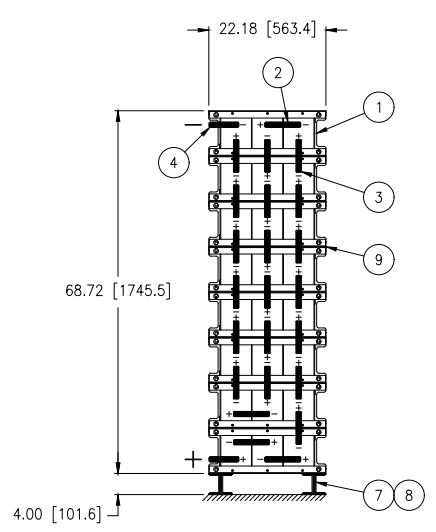 Stryten E-Series Absolyte AGP 100G15 48V 696 Ah @ 8 Hr Rate 1-Stack 3W x 8H PBL NTL FR Low Rate Battery System
