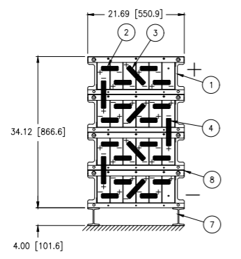 Stryten E-Series Absolyte AGP 50G07 48V 152 Ah @ 8 Hr Rate 1-Stack 6W x 4H PTR NBR FR Low Rate Battery System