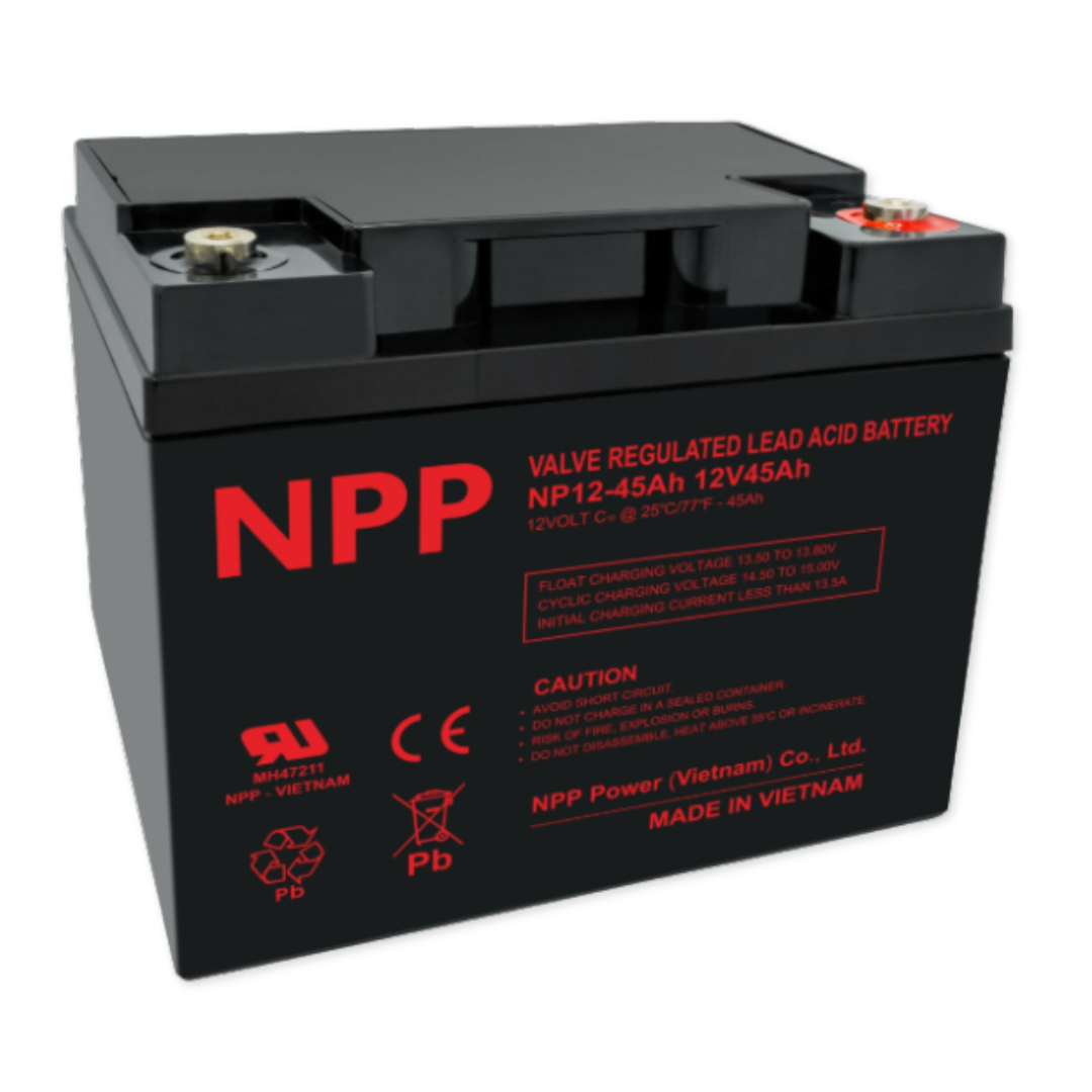 NPPower NP General Purpose Series 12V 48Ah @ 20 Hr Rate 1.300 SPG ABS-FR AGM VRLA Battery