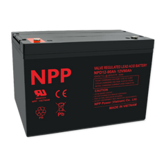 NPPower NPD Deep Cycle Series 12V 90Ah @ 8 Hr Rate 1.300 SPG ABS-FR AGM VRLA Battery