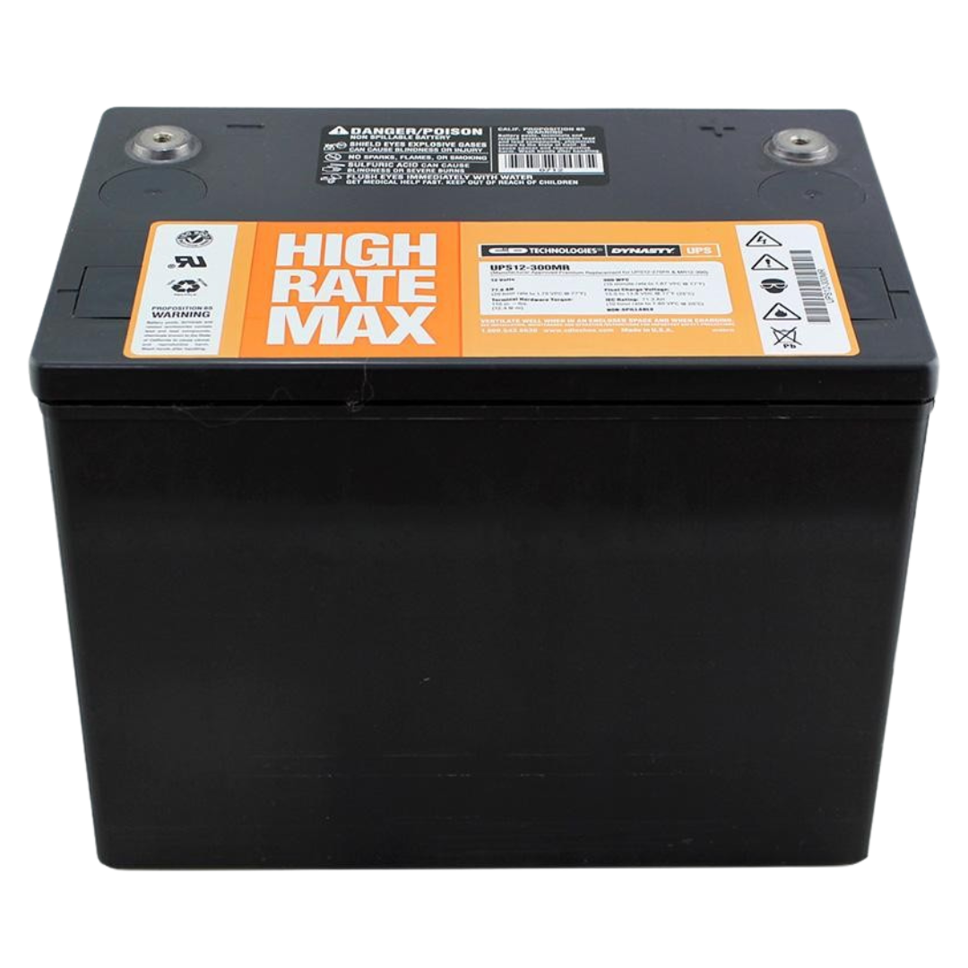 C&D High Rate Max 12V 300WPC @ 15 Min Rate AGM VRLA Battery