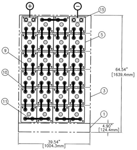 C&D msEndure II 48V 1380Ah 6H x 4W PTL NTR Battery System