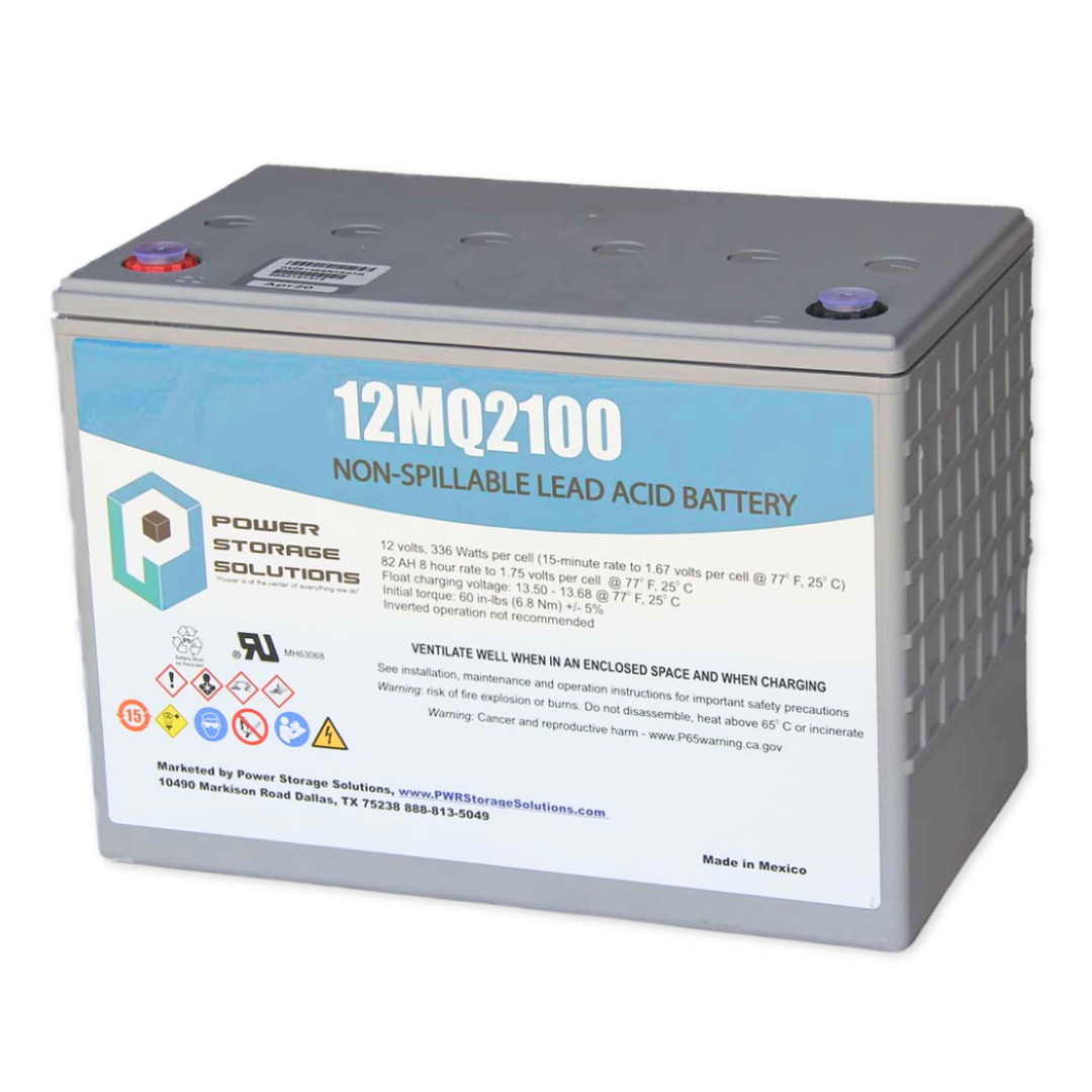 Power Storage Solutions 12MQ Series 12V 2100WPC @ 15 Min Rate AGM VRLA Battery