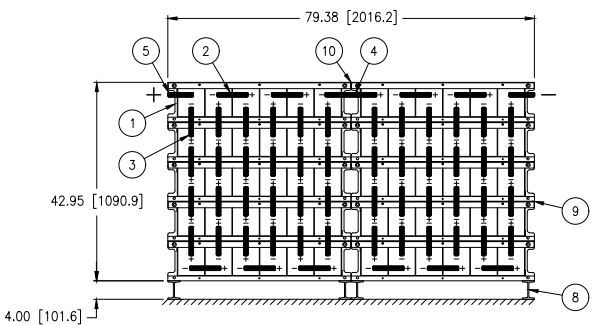 Stryten E-Series Absolyte AGP 90G15 120V 608 Ah @ 8 Hr Rate 2-Stack 6W x 5H PTL NTR FR Medium Rate Battery System