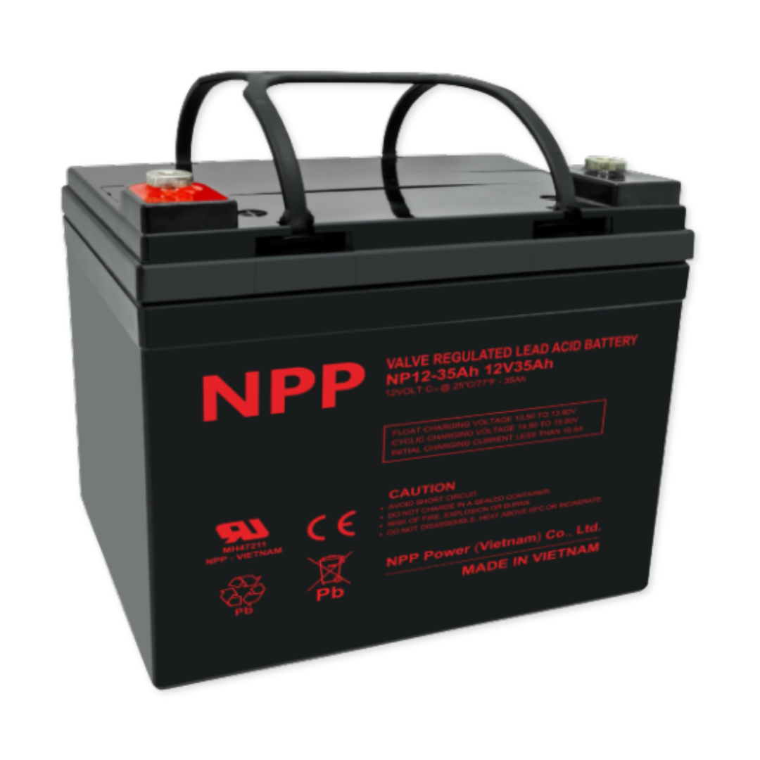 NPPower NP General Purpose Series 12V 37Ah @ 20 Hr Rate 1.300 SPG ABS-FR AGM VRLA Battery