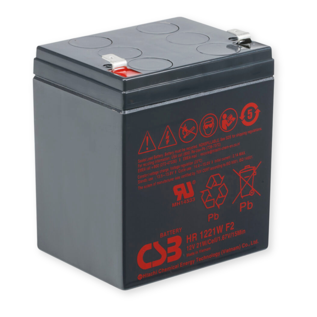 CSB Battery High Rate 12V 21WPC @ 15 Min Rate Flame Retardant Top Terminal F2 Tab AGM VRLA Battery
