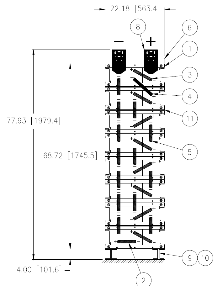Stryten E-Series Absolyte AGP 100G15 48V 696 Ah @ 8 Hr Rate 1-Stack 3W x 8H PTR NTL FR Low Rate Battery System w/ Top Vertical Terminations