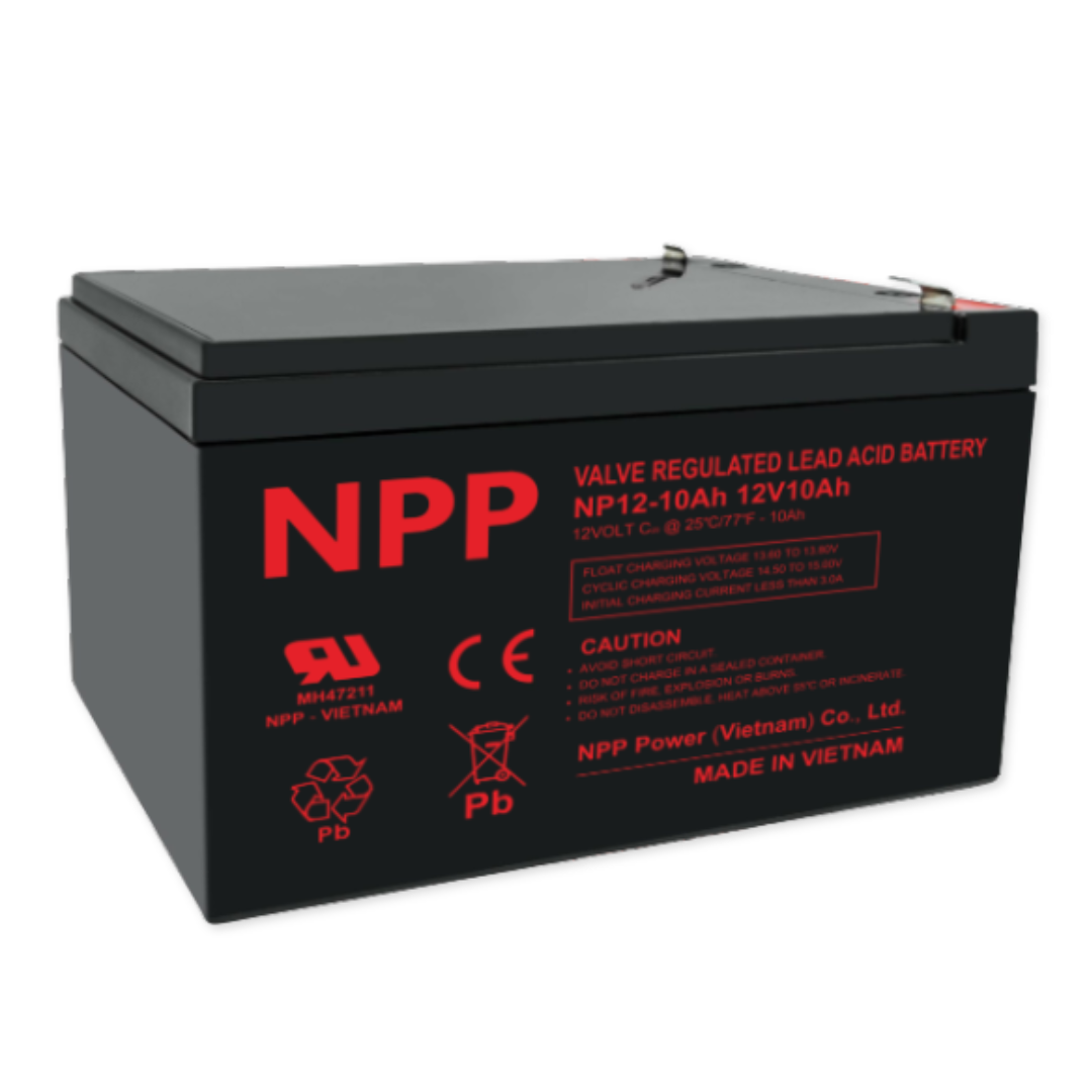 NPPower NP General Purpose Series 12V 10Ah @ 20 Hr Rate 1.300 SPG ABS-FR AGM VRLA Battery