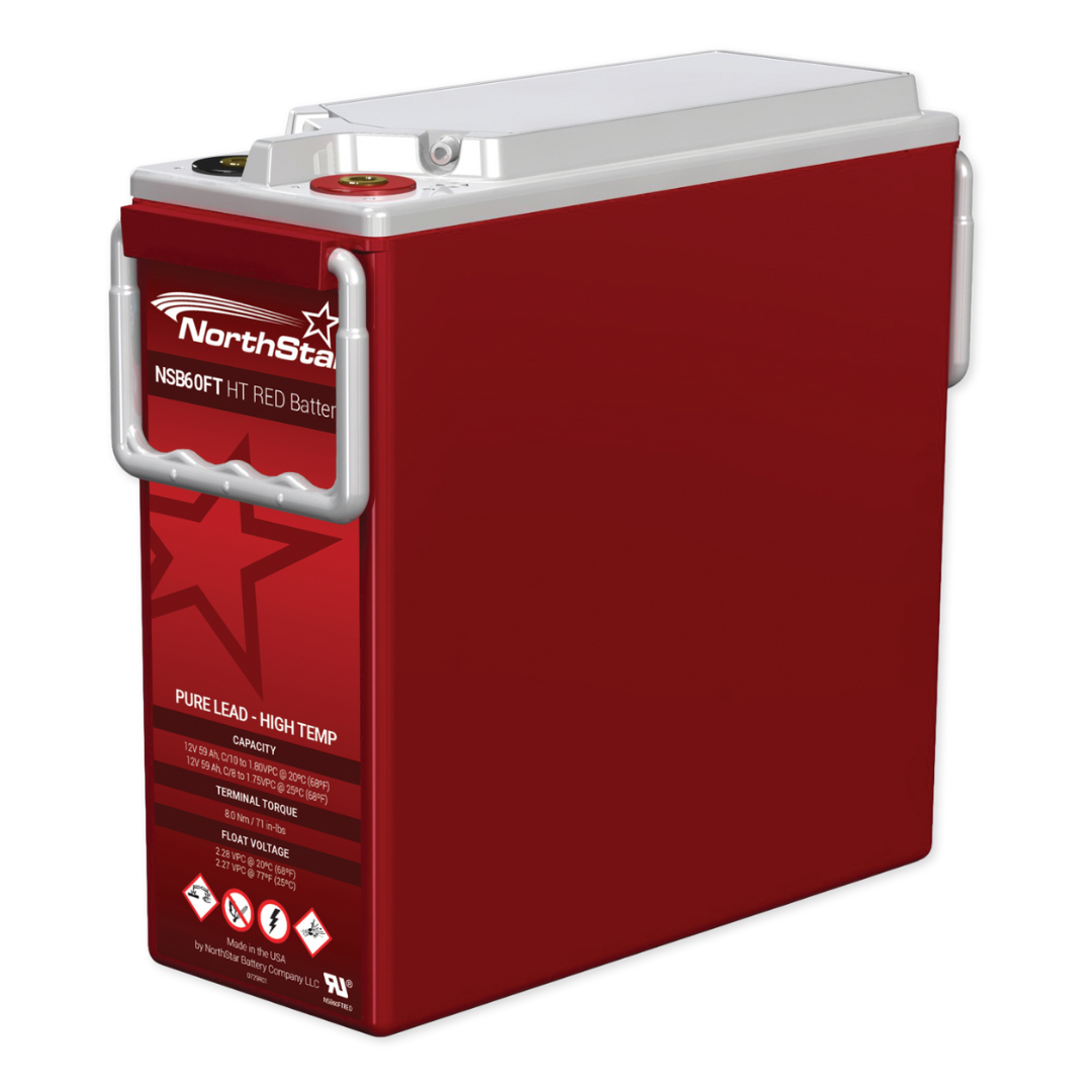 NorthStar NSB HT Red 12V 59Ah @ 8 Hr Rate 1.3 SPG ABS TPPL HighTemp VRLA Battery