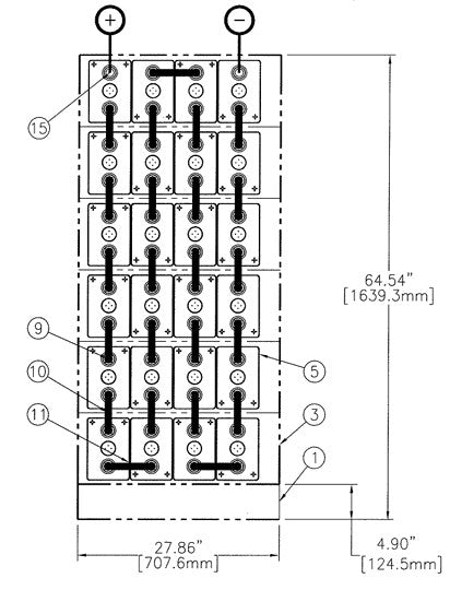 C&D msEndur II AT-17P 48V 920Ah @ 8 Hr Rate 1.300 SPG 1-Stack 4W x 6H PTL NTR Battery System