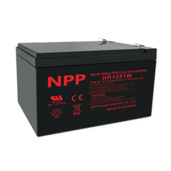 NPPower HR High Rate 12V 51WPC @ 15 Min Rate 1.300 SPG ABS-FR AGM VRLA Battery