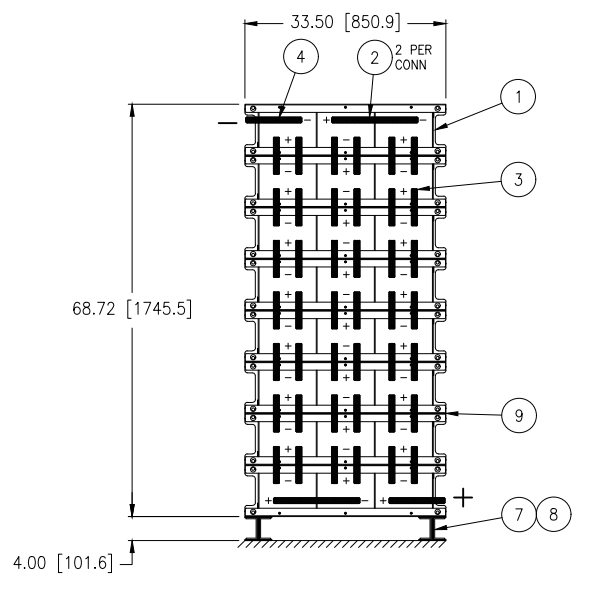 Stryten E-Series Absolyte AGP 100G25 48V 1200 Ah @ 8 Hr Rate 1-Stack 3W x 8H PBR NTL FR Low Rate Battery System