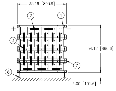 Stryten E-Series Absolyte AGP 50G13 48V 312 Ah @ 8 Hr Rate 1-Stack 6W x 4H PTL NTR FR Low Rate Battery System