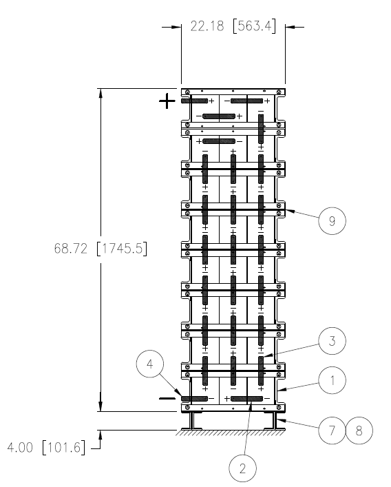 Stryten E-Series Absolyte AGP 100G15 48V 696 Ah @ 8 Hr Rate 1-Stack 3W x 8H PTL NBL FR Low Rate Battery System