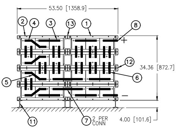 Stryten E-Series Absolyte AGP 100G19 48V 896 Ah @ 8 Hr Rate 2-Stack 3W x 4H PTR NBR FR Low Rate Battery System