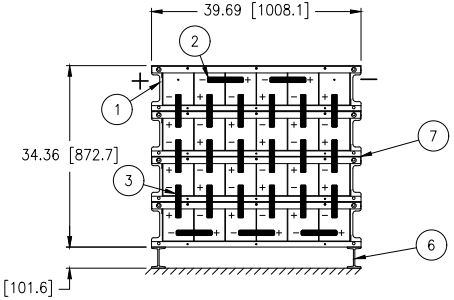 Stryten E-Series Absolyte AGP 90G15 48V 608 Ah @ 8 Hr Rate 1-Stack 6W x 4H PTL NTR FR Low Rate Battery System