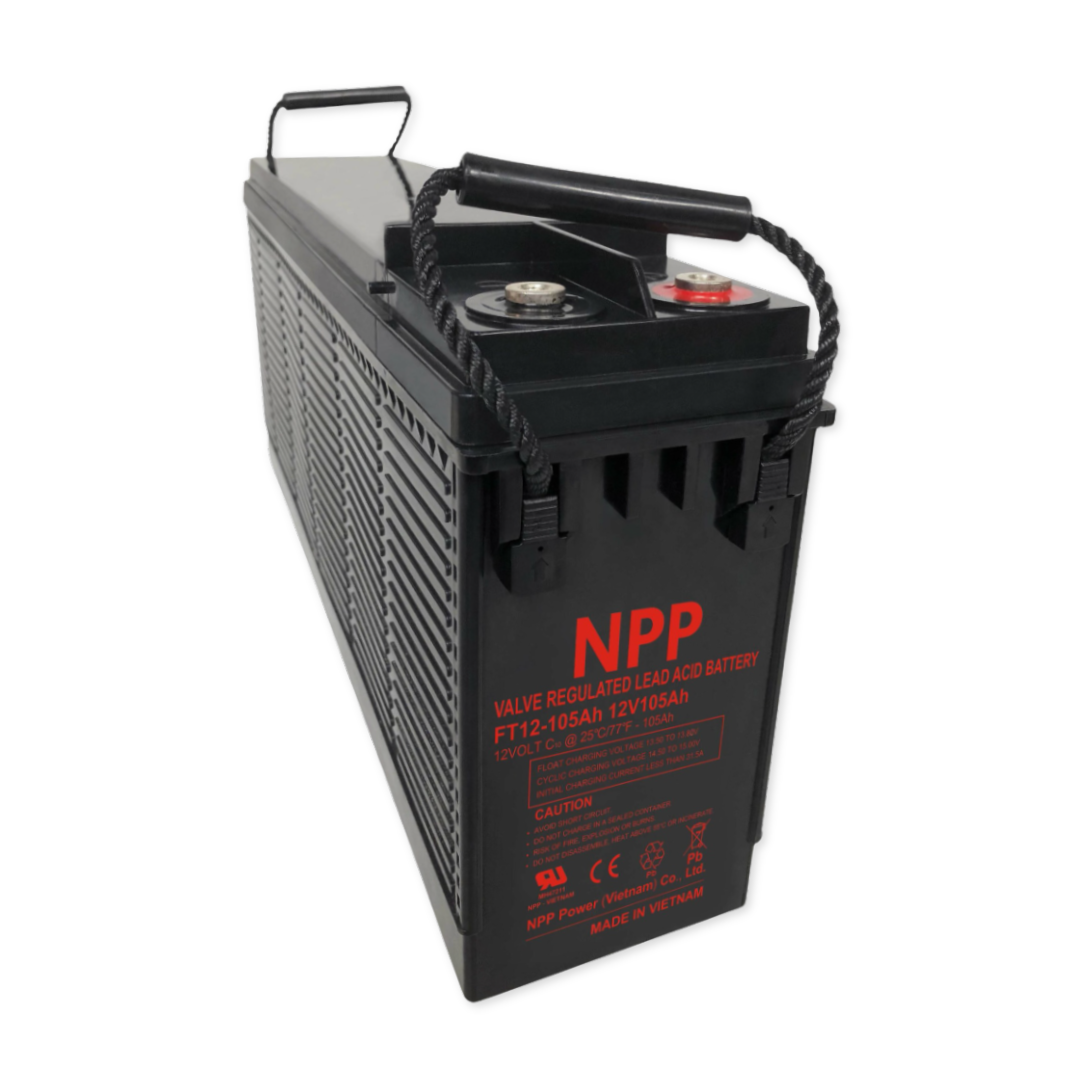NPPower FT 12V 101Ah @ 8 Hr Rate 1.300 SPG ABS-FR Front Terminal AGM VRLA Battery