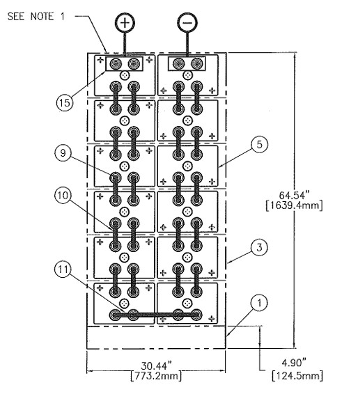 C&D msEndur II AT-35P 24V 2040Ah @ 8 Hr Rate 1.300 SPG 1-Stack 2W x 6H PTL NTR Battery System