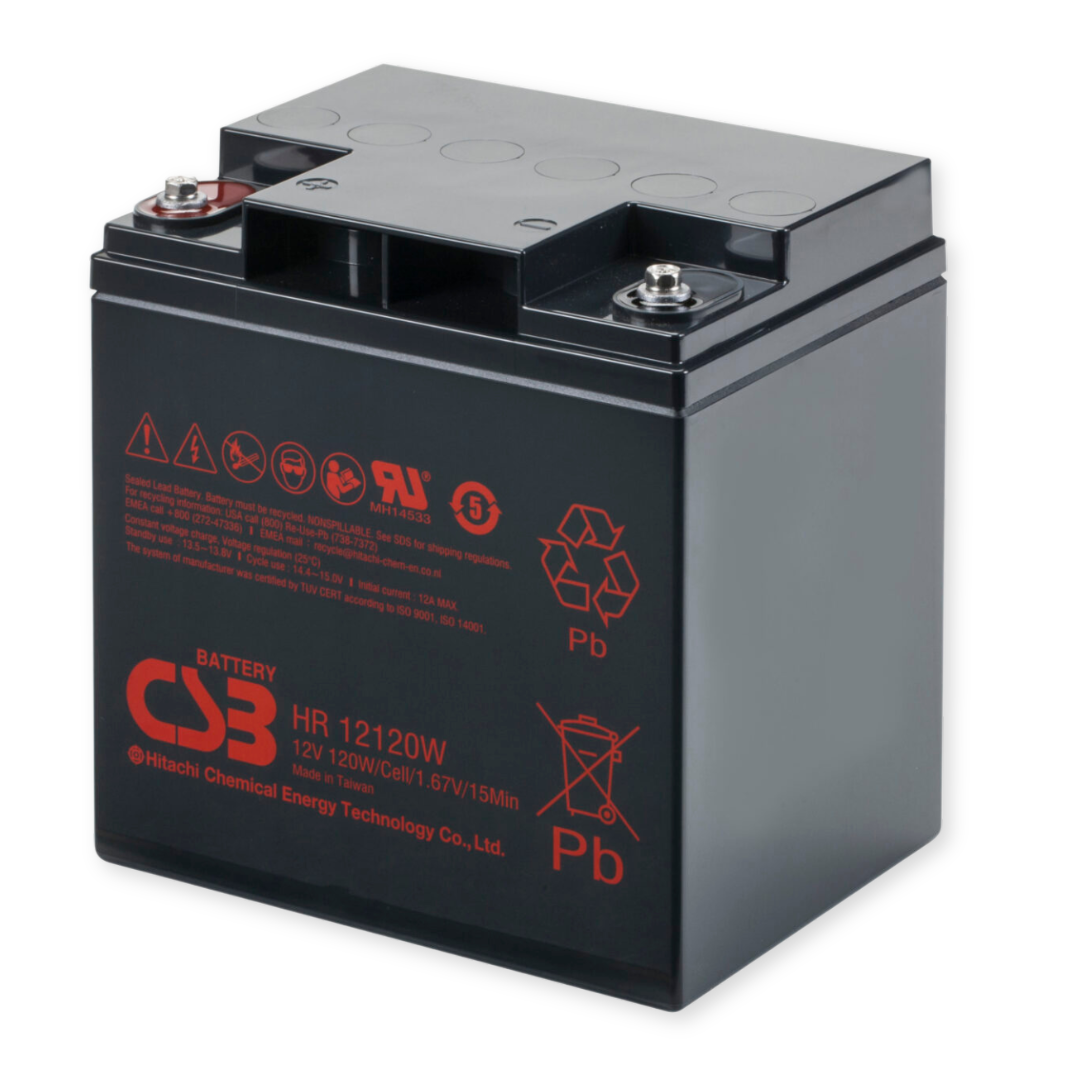 CSB Battery High Rate 12V 120WPC @ 15 Min Rate Top Recessed Terminal AGM VRLA Battery