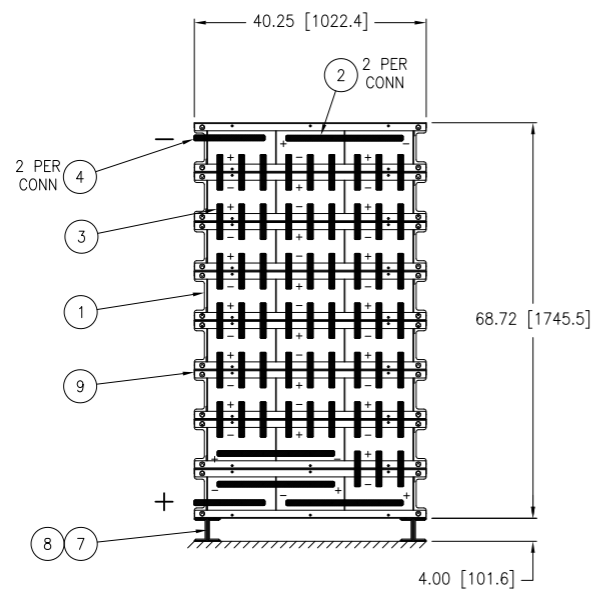 Stryten E-Series Absolyte AGP 100G31 48V 1496 Ah @ 8 Hr Rate 1-Stack 3W x 8H PBL NTL FR Low Rate Battery System