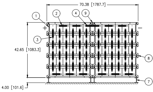 Stryten E-Series Absolyte AGP 90G13 120V 520 Ah @ 8 Hr Rate 2-Stack 6W x 5H PTL NTR FR Low Rate Battery System
