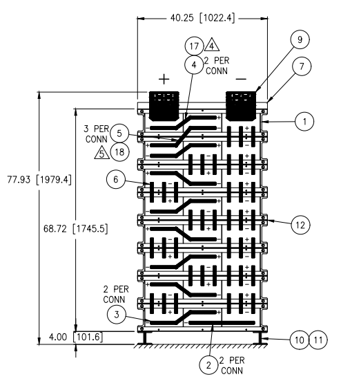 Stryten E-Series Absolyte AGP 100G31 48V 1496 Ah @ 8 Hr Rate 1-Stack 3W x 8H PTL NTR FR Low Rate Battery System w/ Top Vertical Terminations