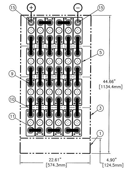 C&D msEndure II 48V 345Ah 6H x 4W PTL NTR Battery System