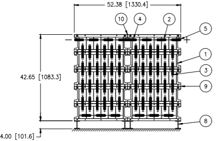 Stryten E-Series Absolyte AGP 50G09 120V 208 Ah @ 8 Hr Rate 2-Stack 6W x 5H PTR NTL FR Medium Rate Battery System