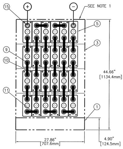 C&D msEndure II 48V 480Ah  4H x 6W PTL NTR Battery System