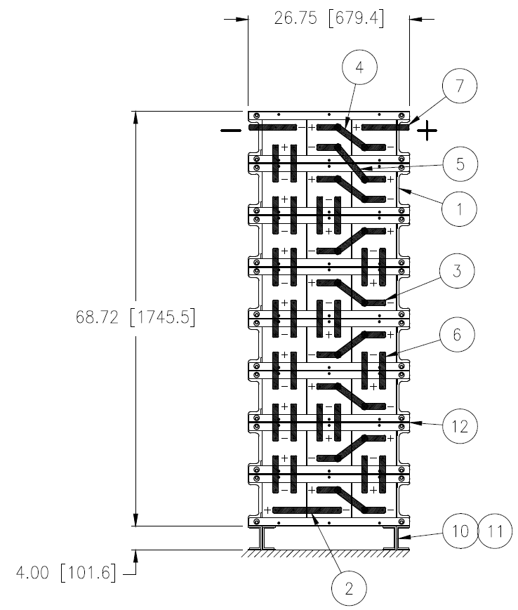 Stryten E-Series Absolyte AGP 100G19 48V 896 Ah @ 8 Hr Rate 1-Stack 3W x 4H PTR NTL FR Low Rate Battery System