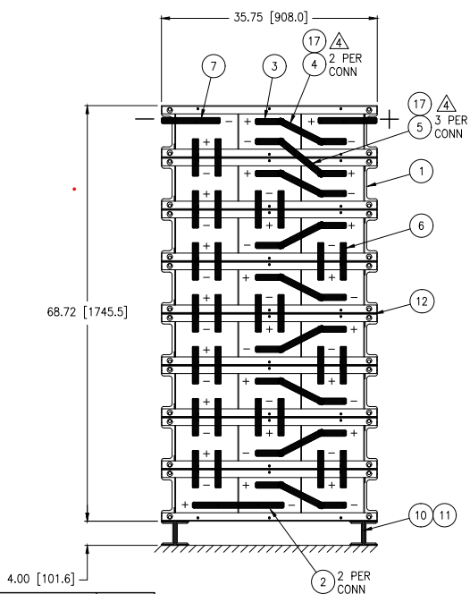 Stryten E-Series Absolyte AGP 100G27 48V 1296 Ah @ 8 Hr Rate 1-Stack 3W x 8H PTR NTL FR Low Rate Battery System