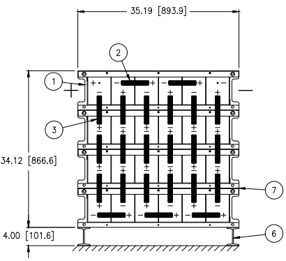Stryten E-Series Absolyte AGP 90G13 48V 520 Ah @ 8 Hr Rate 1-Stack 6W x 4H PTL NTR FR Low Rate Battery System