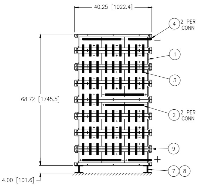 Stryten E-Series Absolyte AGP 100G31 48V 1496 Ah @ 8 Hr Rate 1-Stack 3W x 8H PBR NTR FR Low Rate Battery System