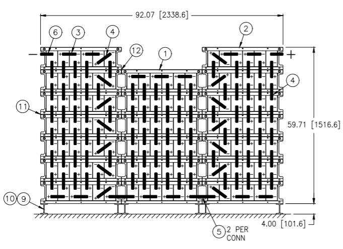 Stryten E-Series Absolyte AGP 90G11 240V 432 Ah @ 8 Hr Rate 2-Stack 6W x 7H 1-Stack 6W x 6H PTR NTL FR UPS Rate Battery System