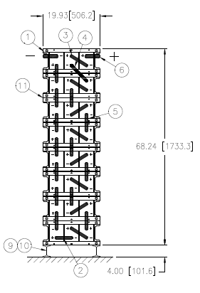 Stryten E-Series Absolyte AGP 100G13 48V 600 Ah @ 8 Hr Rate 1-Stack 8H x 3-Cell Modules PTR NTL FR Low Rate Battery System