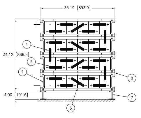 Stryten E-Series Absolyte AGP 50G13 48V 312 Ah @ 8 Hr Rate 1-Stack 6W x 4H PTL NBL FR Low Rate Battery System