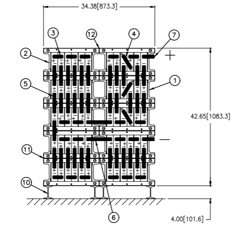 Stryten E-Series Absolyte AGP 50G05 120V 104 Ah @ 8 Hr Rate 2-Stack 6W x 5H PTR NBR FR Medium Rate Battery System