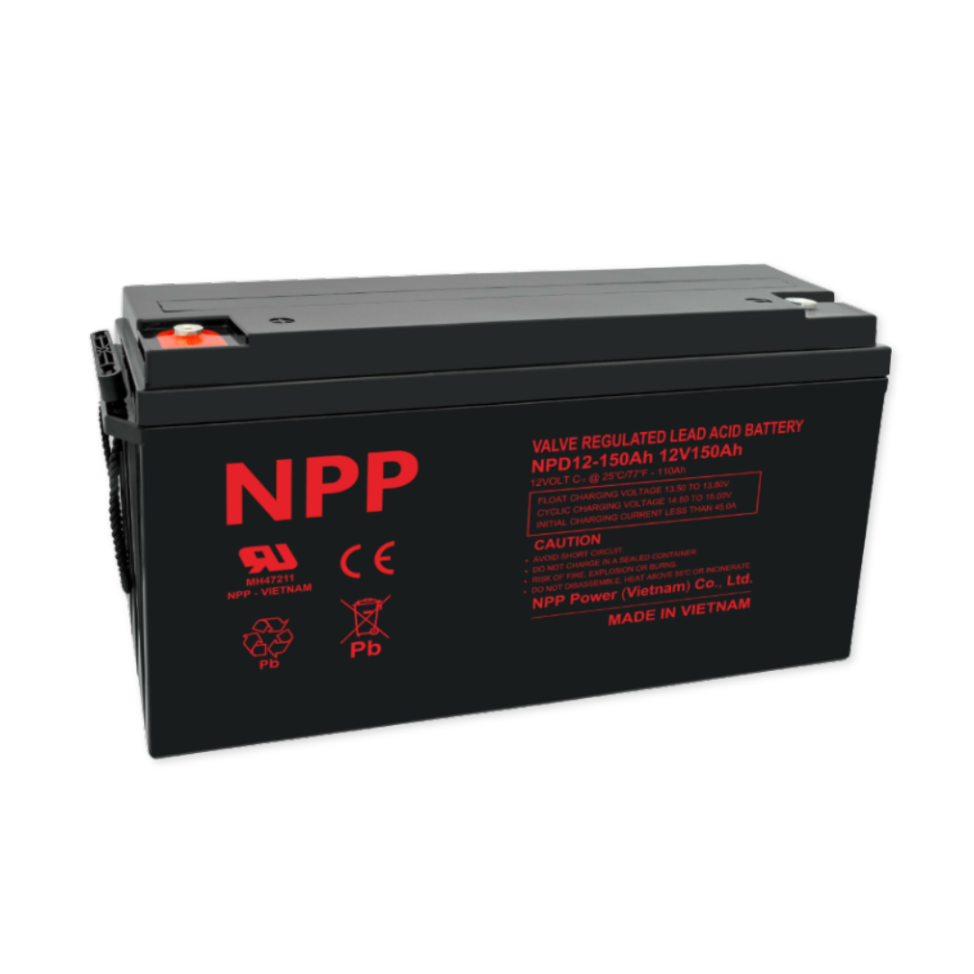 NPPower NPD Deep Cycle Series 12V 150Ah @ 8 Hr Rate 1.300 SPG ABS-FR AGM VRLA Battery