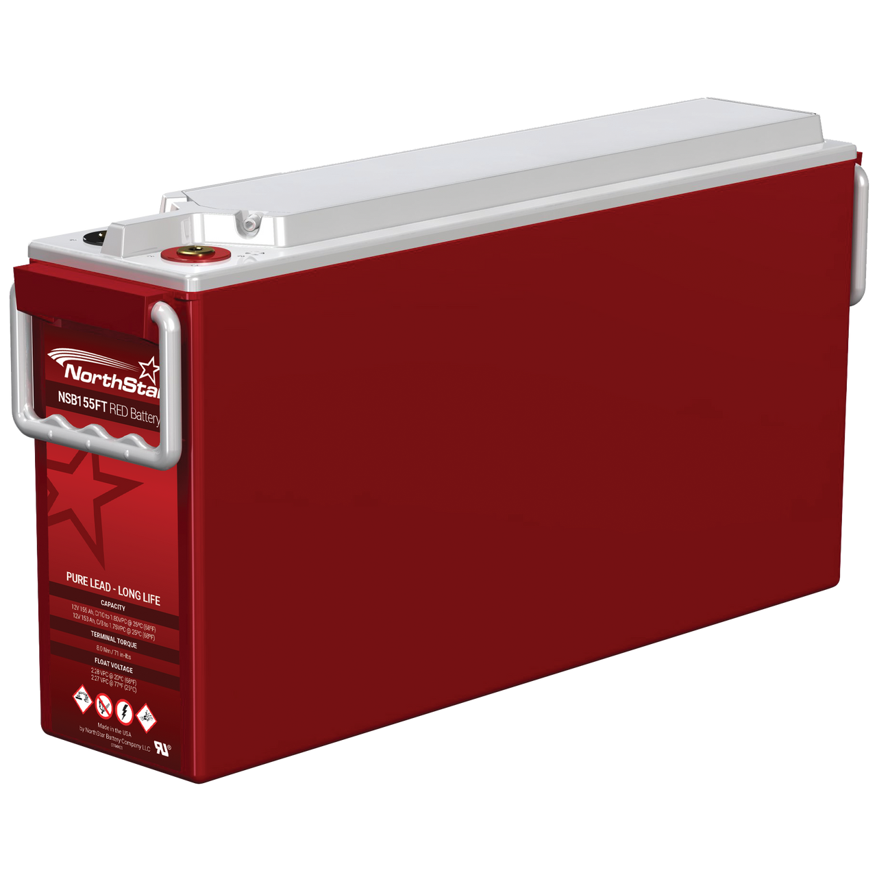 NorthStar NSB Red 12V 153Ah @ 8 Hr Rate 1.3 SPG ABS TPPL Front Terminal VRLA Battery