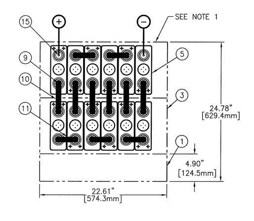 C&D msEndur II AT-07P 24V 345Ah @ 8 Hr Rate 1.300 SPG 1-Stack 6W x 2H PTL NTR Battery System