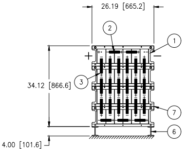 Stryten E-Series Absolyte AGP 50G09 48V 208 Ah @ 8 Hr Rate 1-Stack 6W x 4H PTL NTR FR Low Rate Battery System