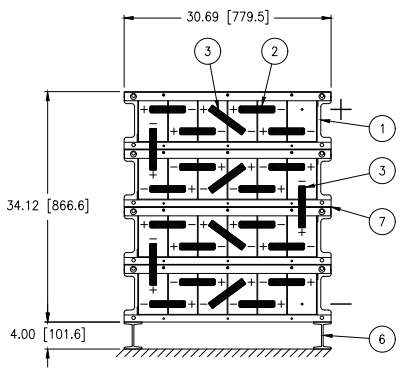 Stryten E-Series Absolyte AGP 90G11 48V 432 Ah @ 8 Hr Rate 1-Stack 6W x 4H PTR NBR FR Low Rate Battery System
