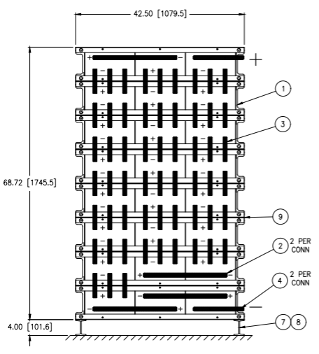 Stryten E-Series Absolyte AGP 100G33 48V 1600 Ah @ 8 Hr Rate 1-Stack 3W x 8H PTR NBR FR Low Rate Battery System