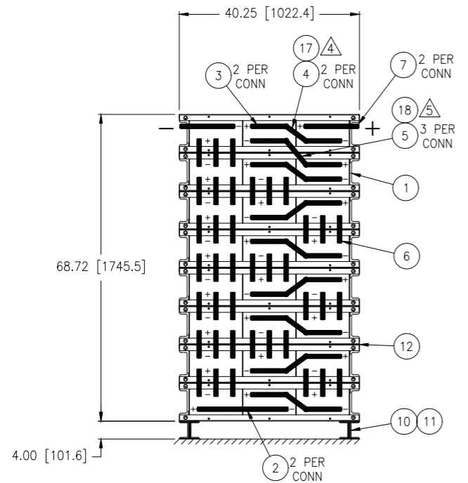 Stryten E-Series Absolyte AGP 100G31 48V 1496 Ah @ 8 Hr Rate 1-Stack 3W x 8H PTR NTL FR Low Rate Battery System