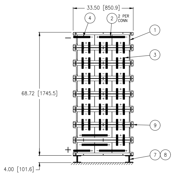 Stryten E-Series Absolyte AGP 100G25 48V 1200 Ah @ 8 Hr Rate 1-Stack 3W x 8H PBL NTL FR Low Rate Battery System