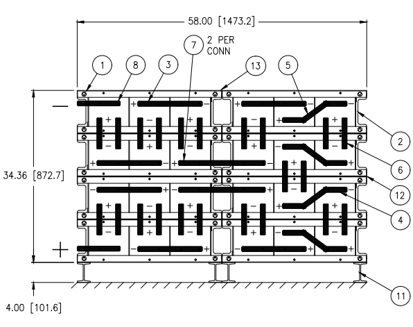 Stryten E-Series Absolyte AGP 100G21 48V 1000 Ah @ 8 Hr Rate 2-Stack 3W x 4H PBL NTL FR Low Rate Battery System